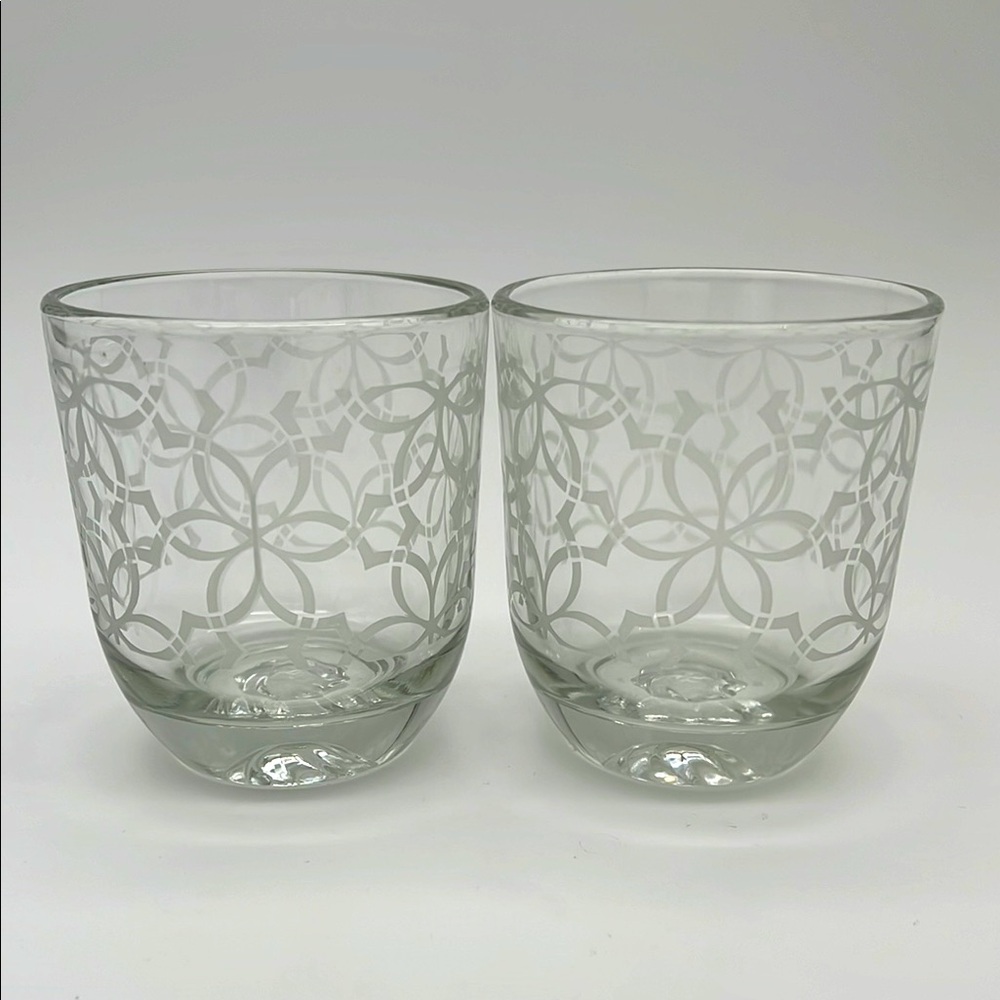 Vintage Celtic Pattern Embossed Whiskey / Cocktail Drinking Glasses (Set of 2) - Picture 1 of 8